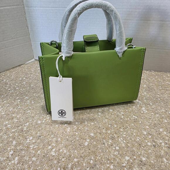 Tory Burch Mini Ella Bio Tote bag "Wheatgrass" green color New - Picture 8 of 10